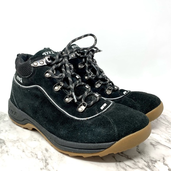 Ryka Shoes - Ryka Terrain Ghillie Lace Up Hiking Trail black suede boot Nitragel 8 sporty